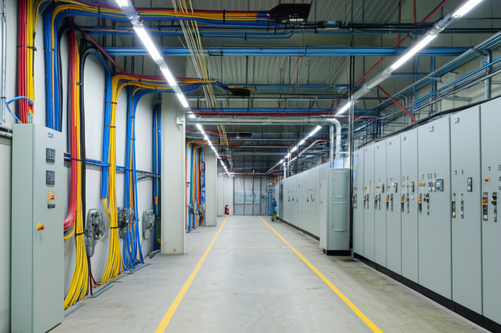 Industrial site with power infrastructure